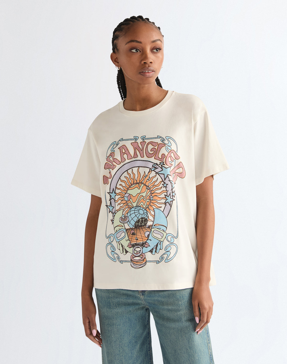 Girlfriend Tee in Worn White
