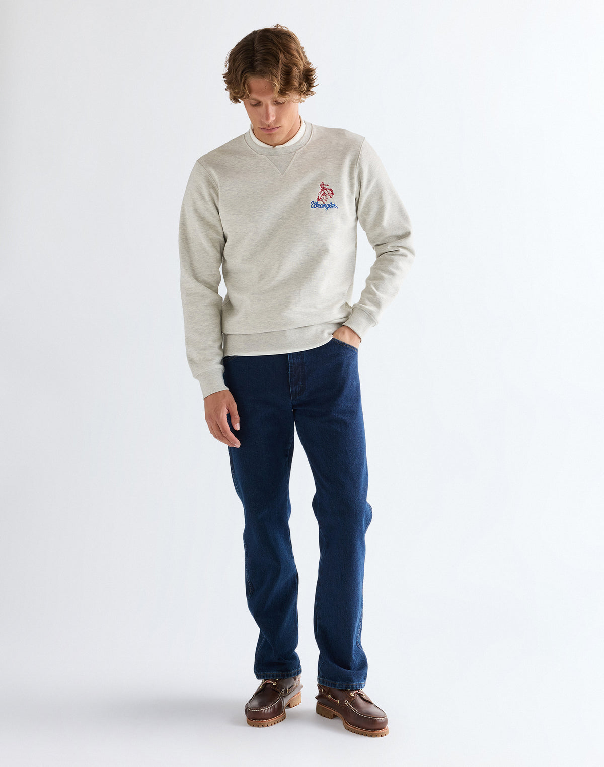 Embroidery Crew in Oat Mel