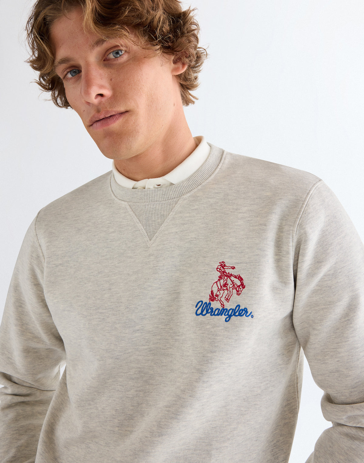 Embroidery Crew in Oat Mel