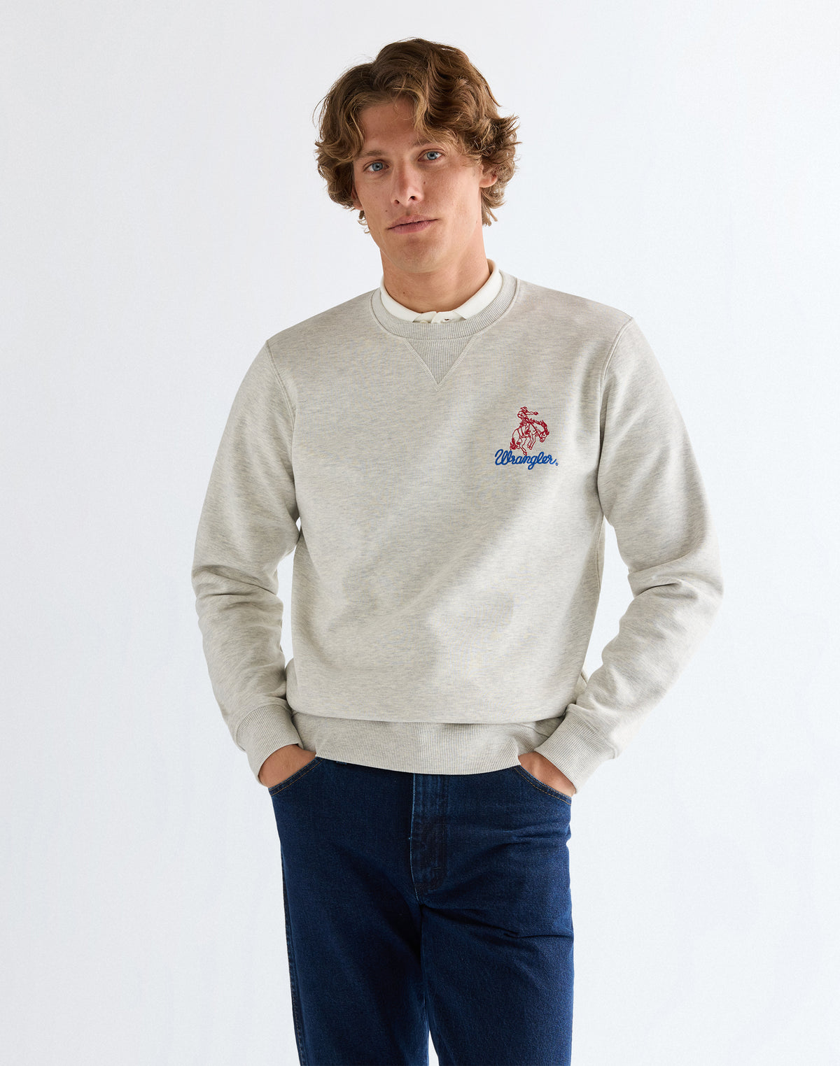 Embroidery Crew in Oat Mel