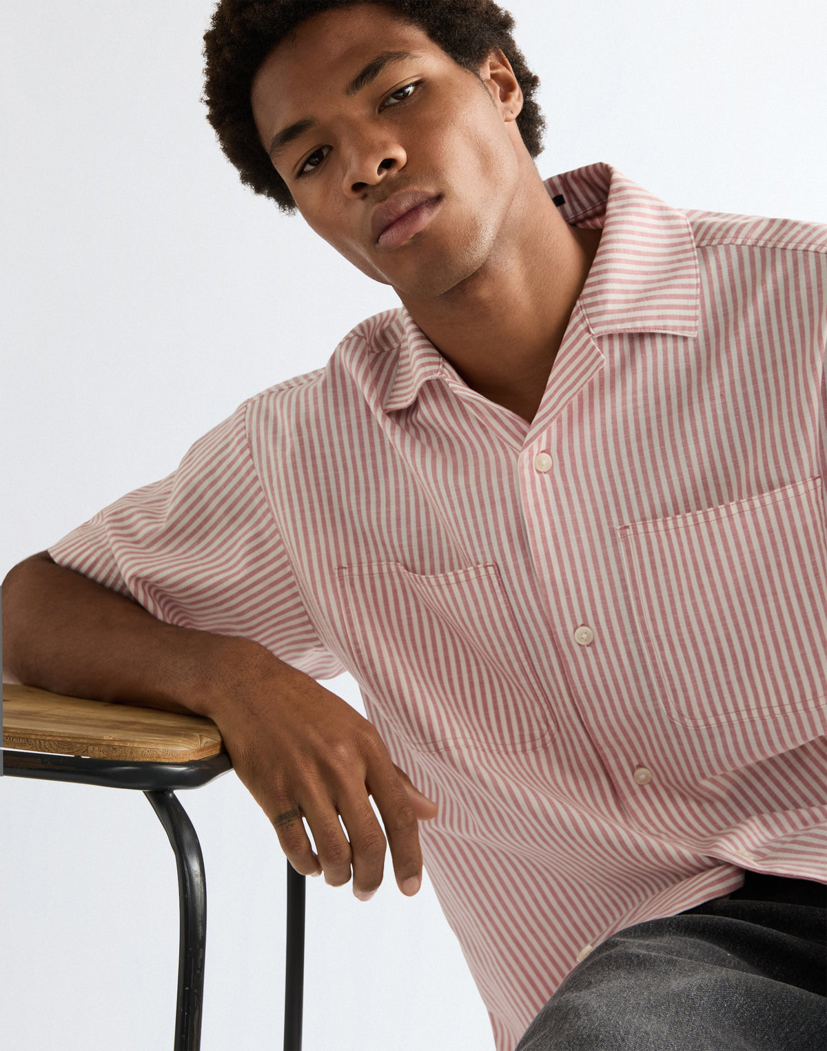 Shortsleeve Resort Shirt in Dusty Rose