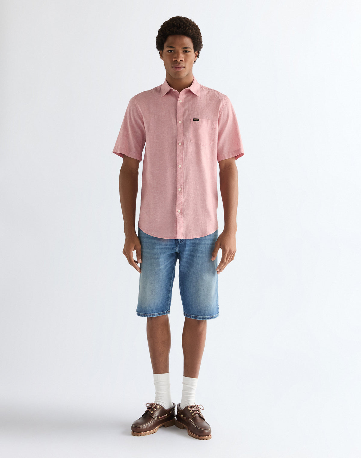 Shortsleeve 1 Pocket Shirt in Dusty Rose