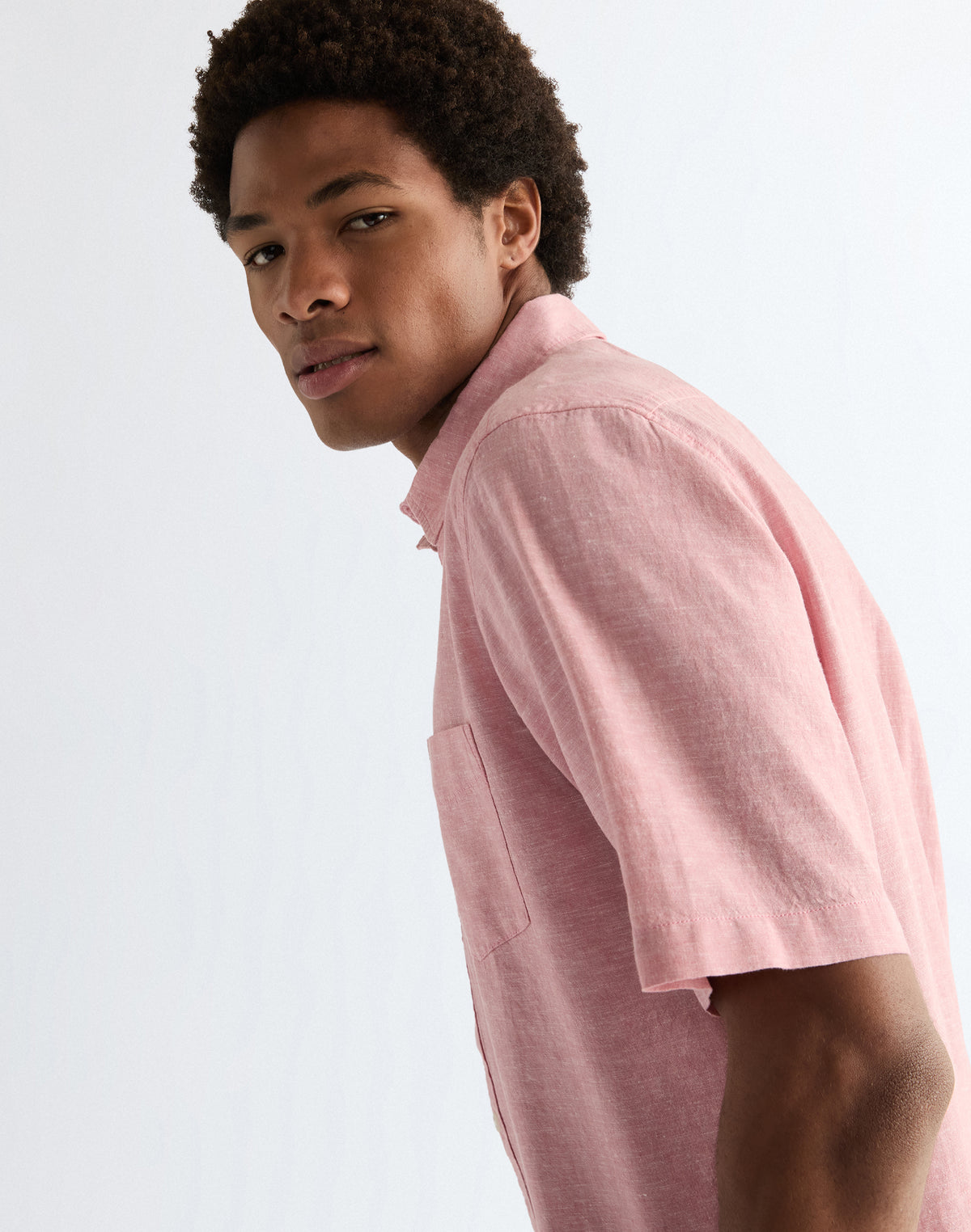 Shortsleeve 1 Pocket Shirt in Dusty Rose