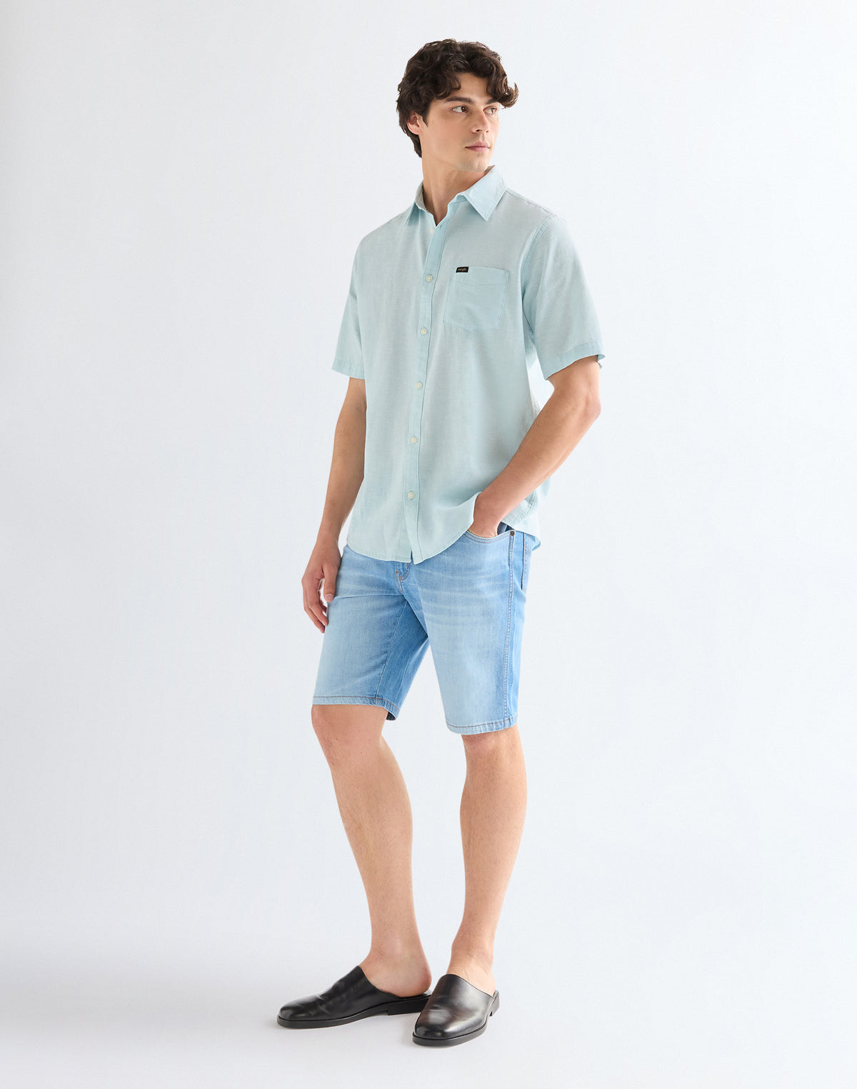 Shortsleeve 1 Pocket Shirt in Forget Me Not