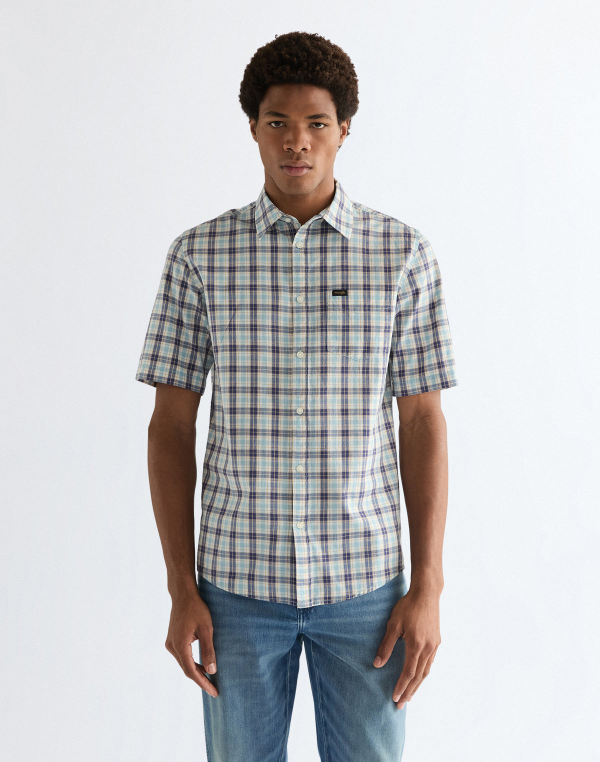 Shortsleeve 1 Pocket Shirt in Forget Me Not