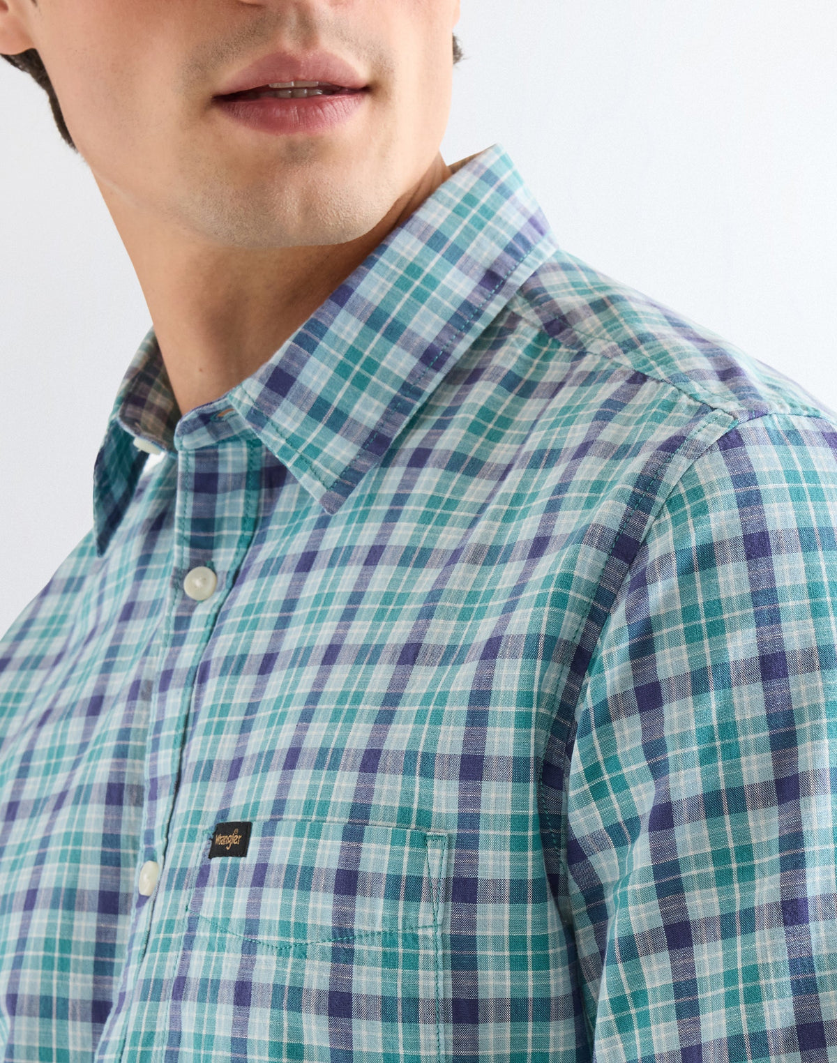 Ss 1 Pkt Shirt in Teal Blue