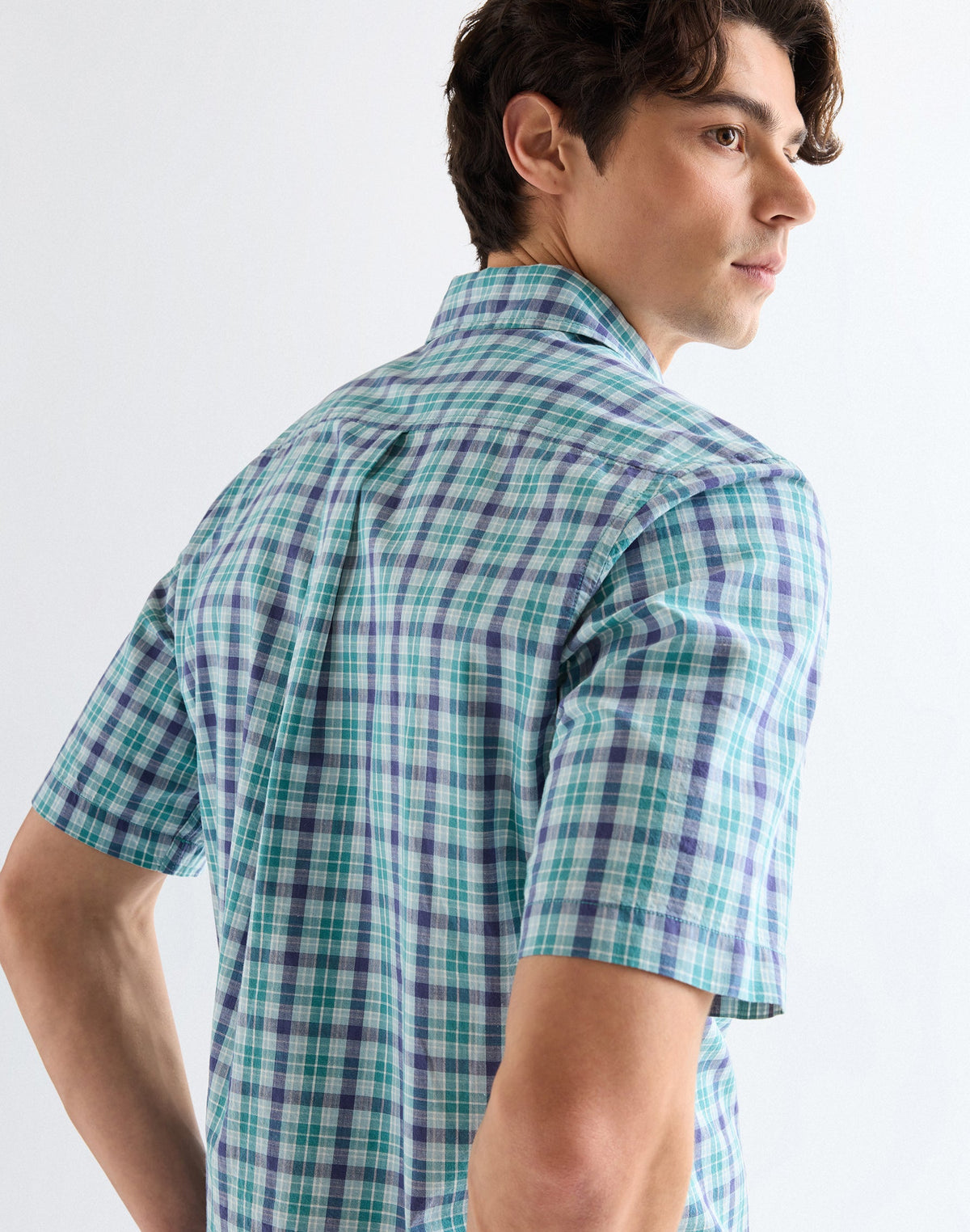 Ss 1 Pkt Shirt in Teal Blue