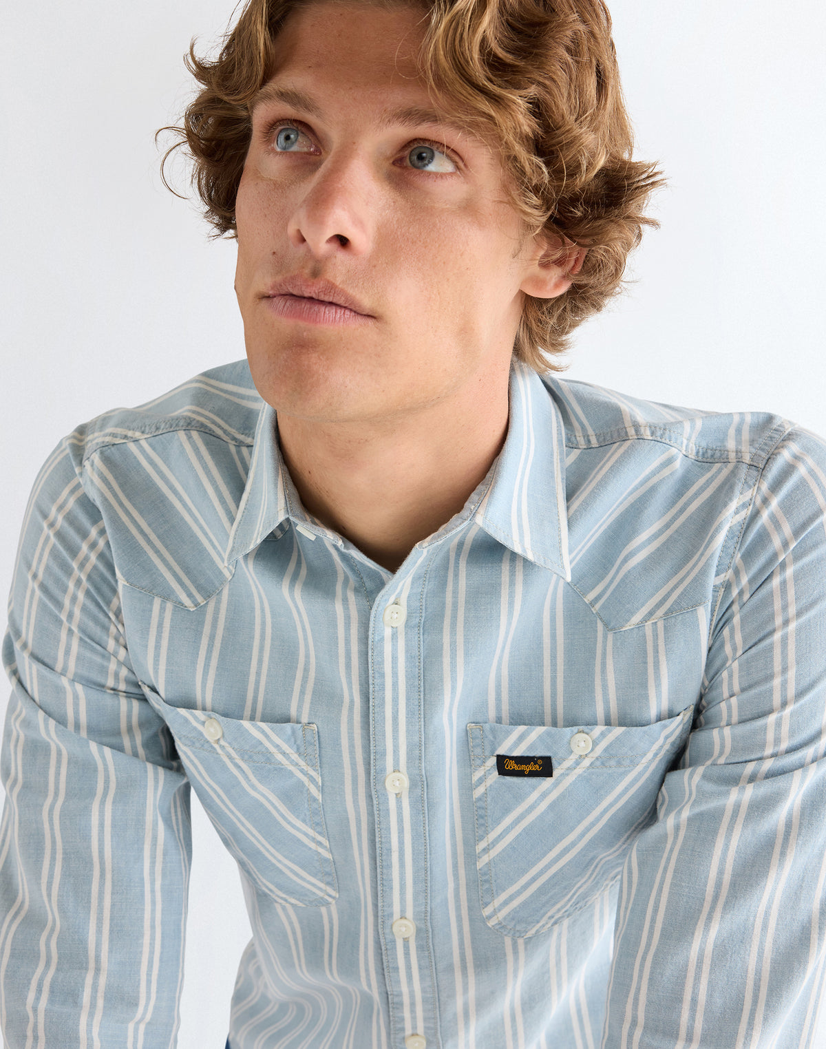 Chambray Shirt in Light Stripe