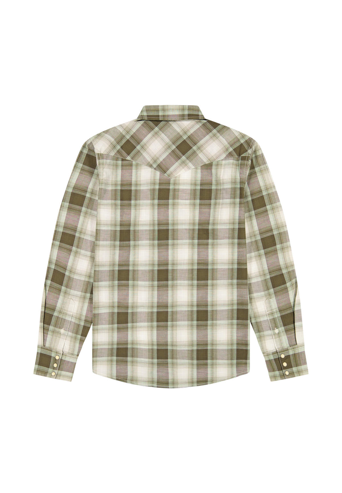 Western Shirt in Green Tan