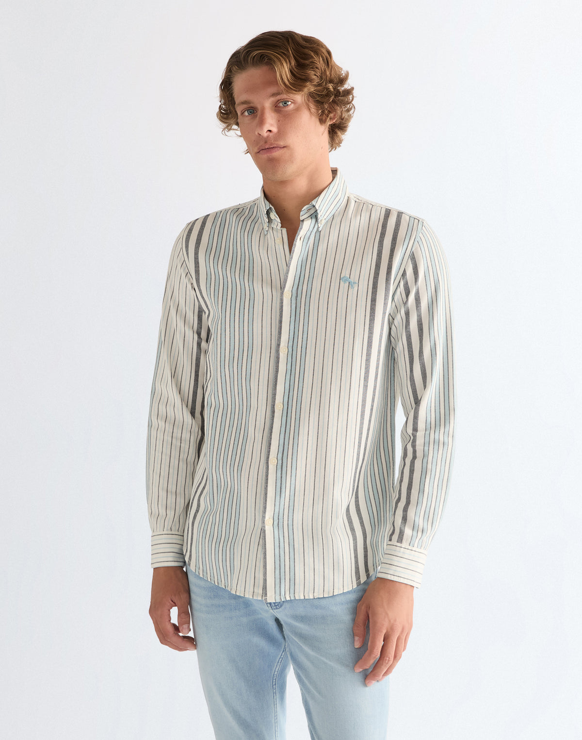 Oxford Shirt in White Blue