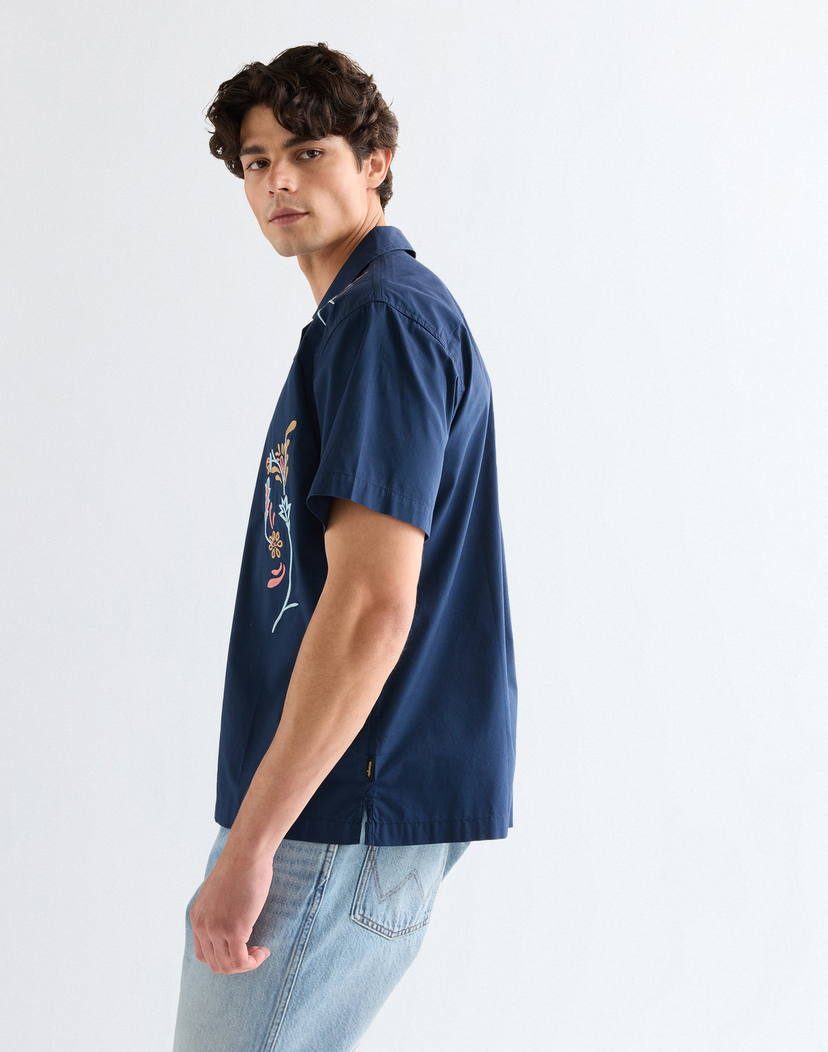 Shortsleeve W Resort Shirt in Navy Floral
