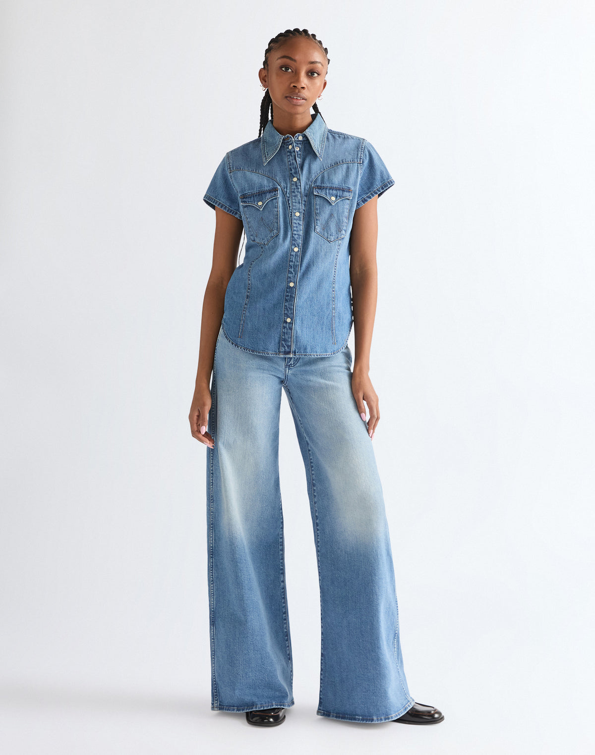 Shortsleeve Stylized Western in Hazy Horizon