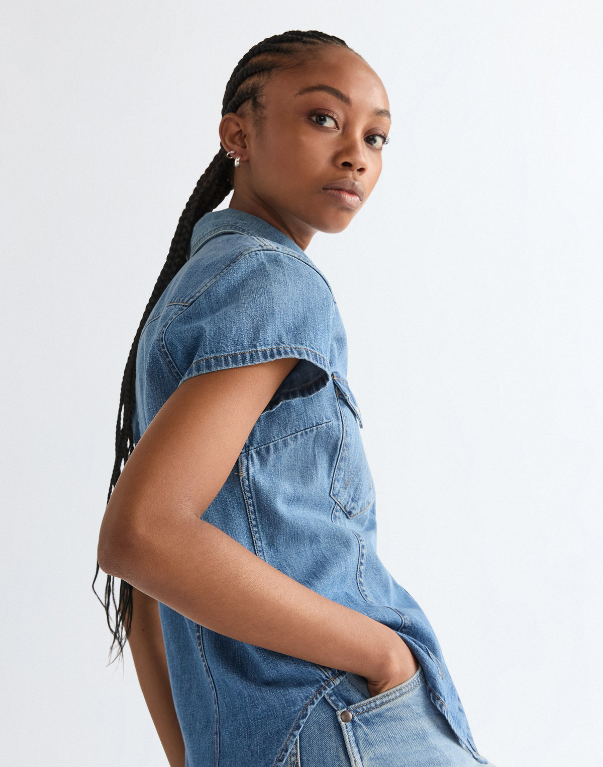 Shortsleeve Stylized Western in Hazy Horizon