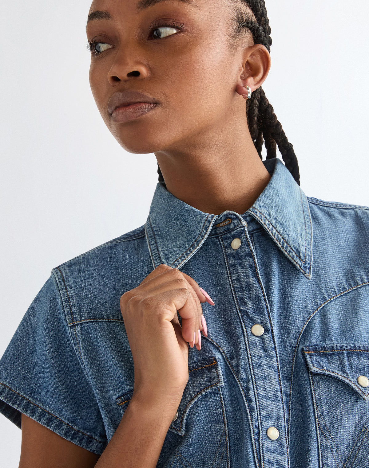 Shortsleeve Stylized Western in Hazy Horizon