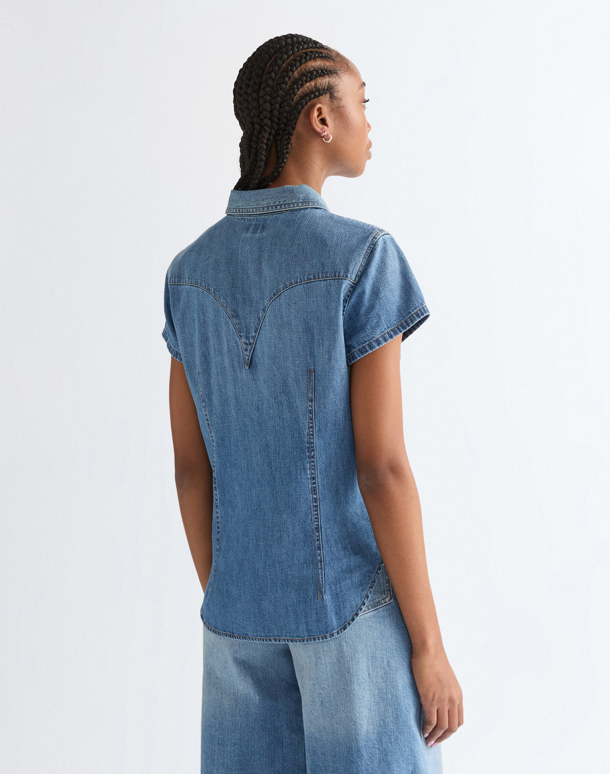 Shortsleeve Stylized Western in Hazy Horizon