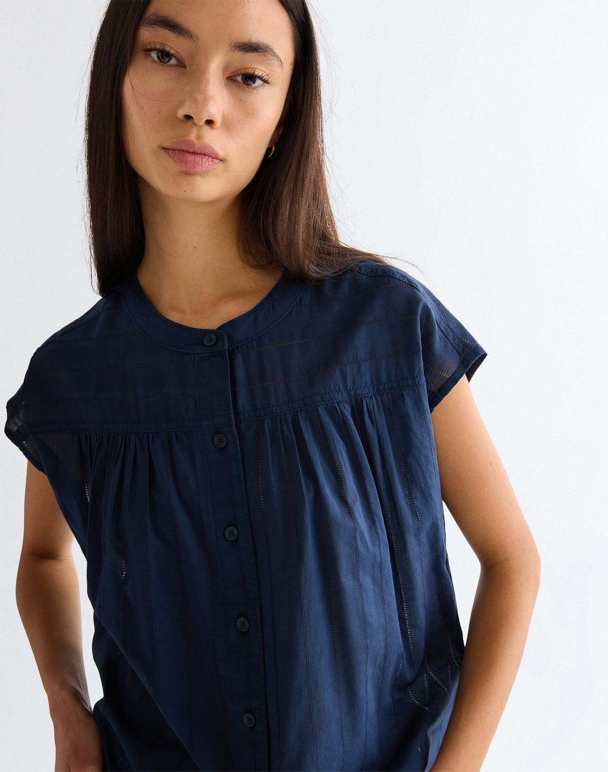 Drop Shoulder Shirt in Navy