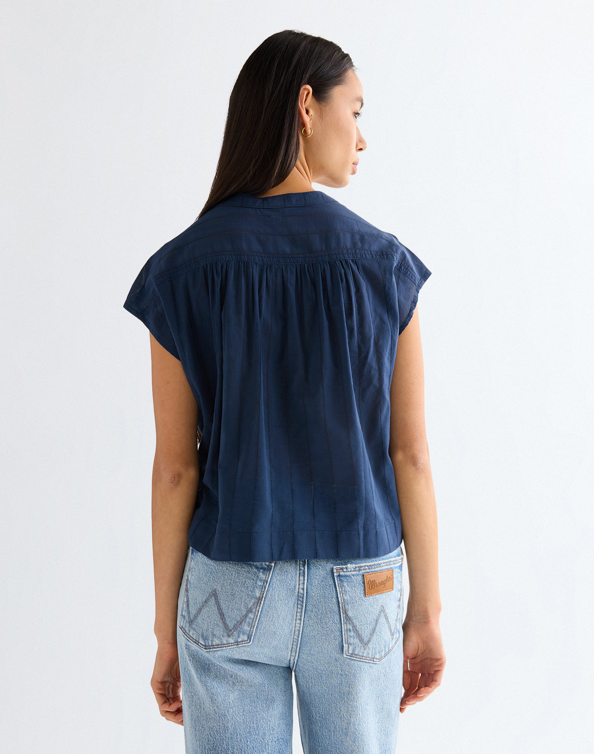 Drop Shoulder Shirt in Navy