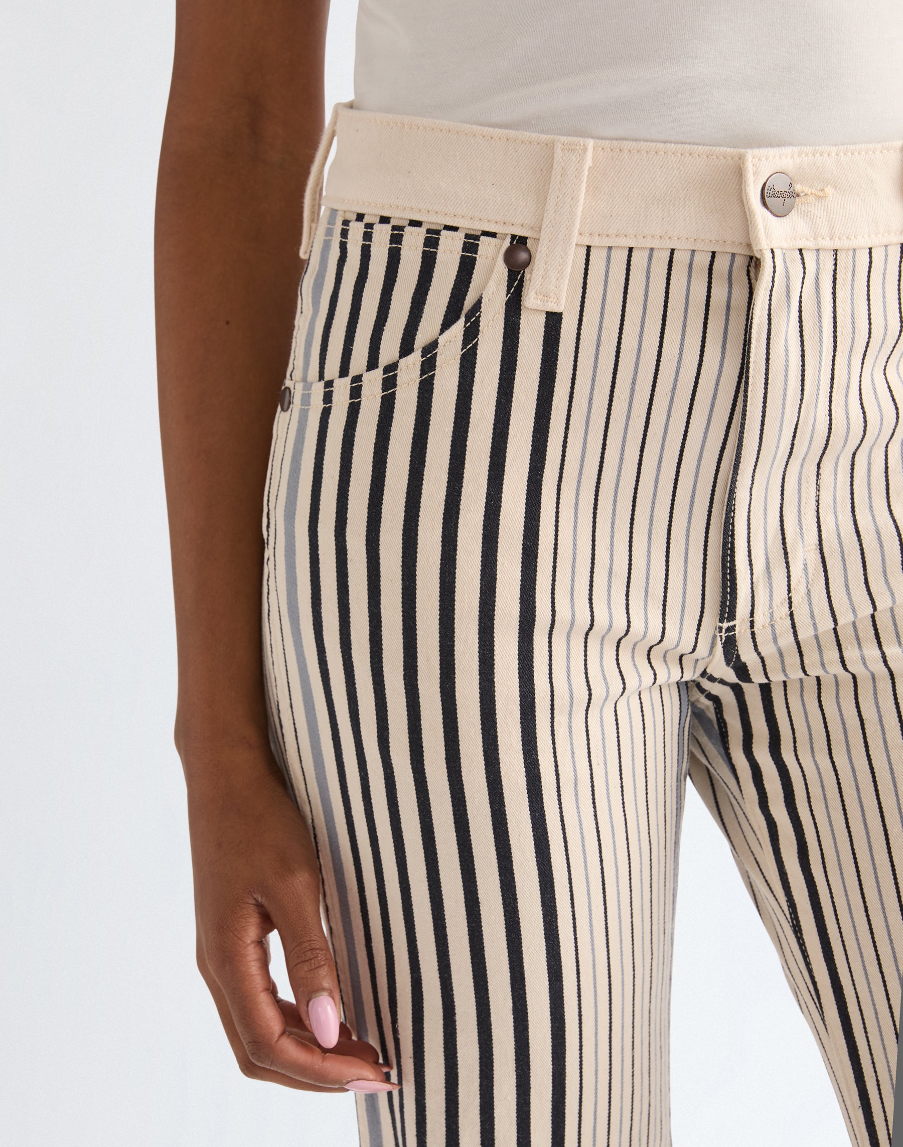 70S Flare in Multi Blue Stripe