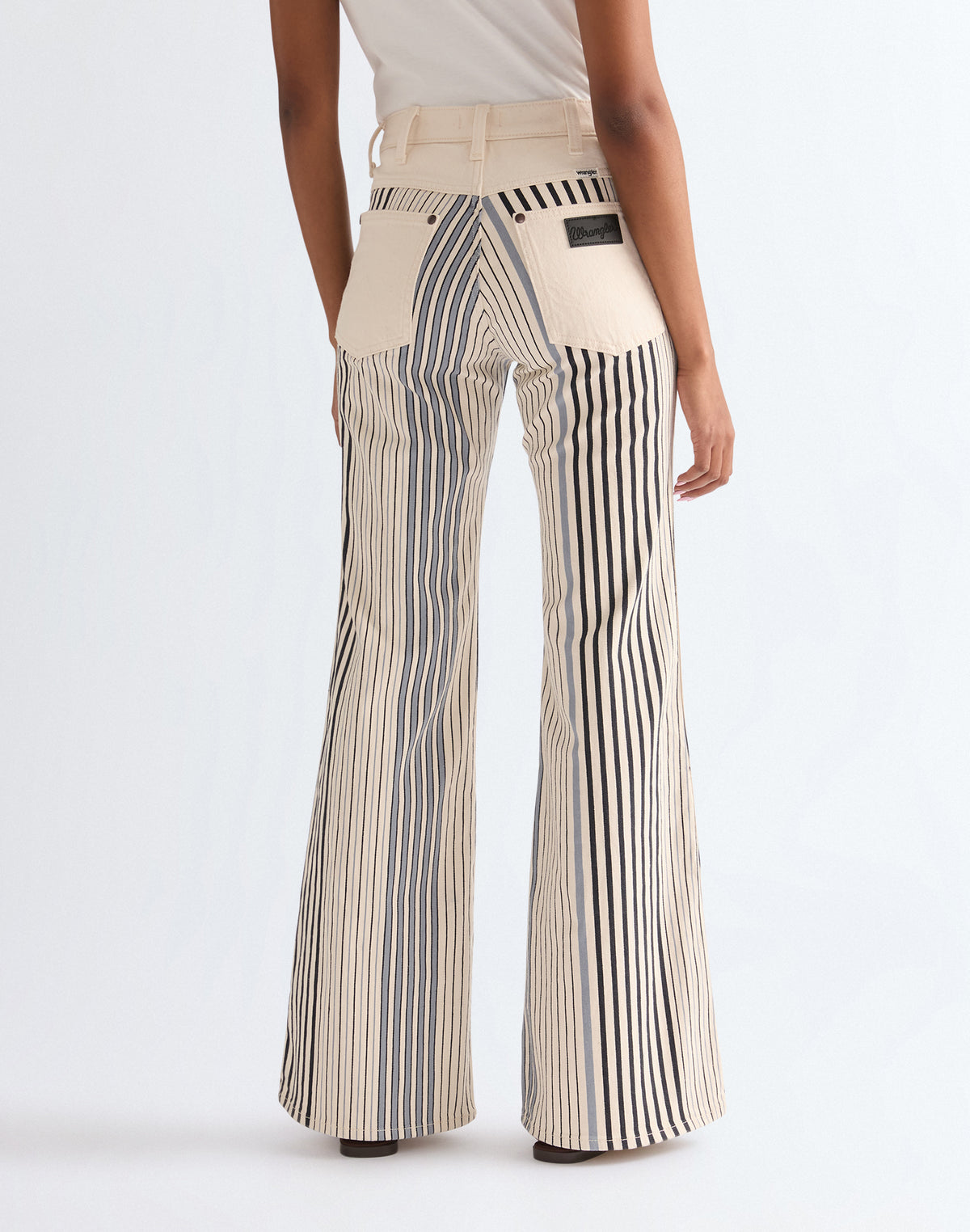 70S Flare in Multi Blue Stripe