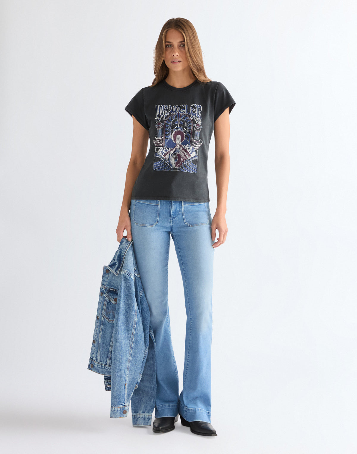 Shrunken Band Tee in Faded Black