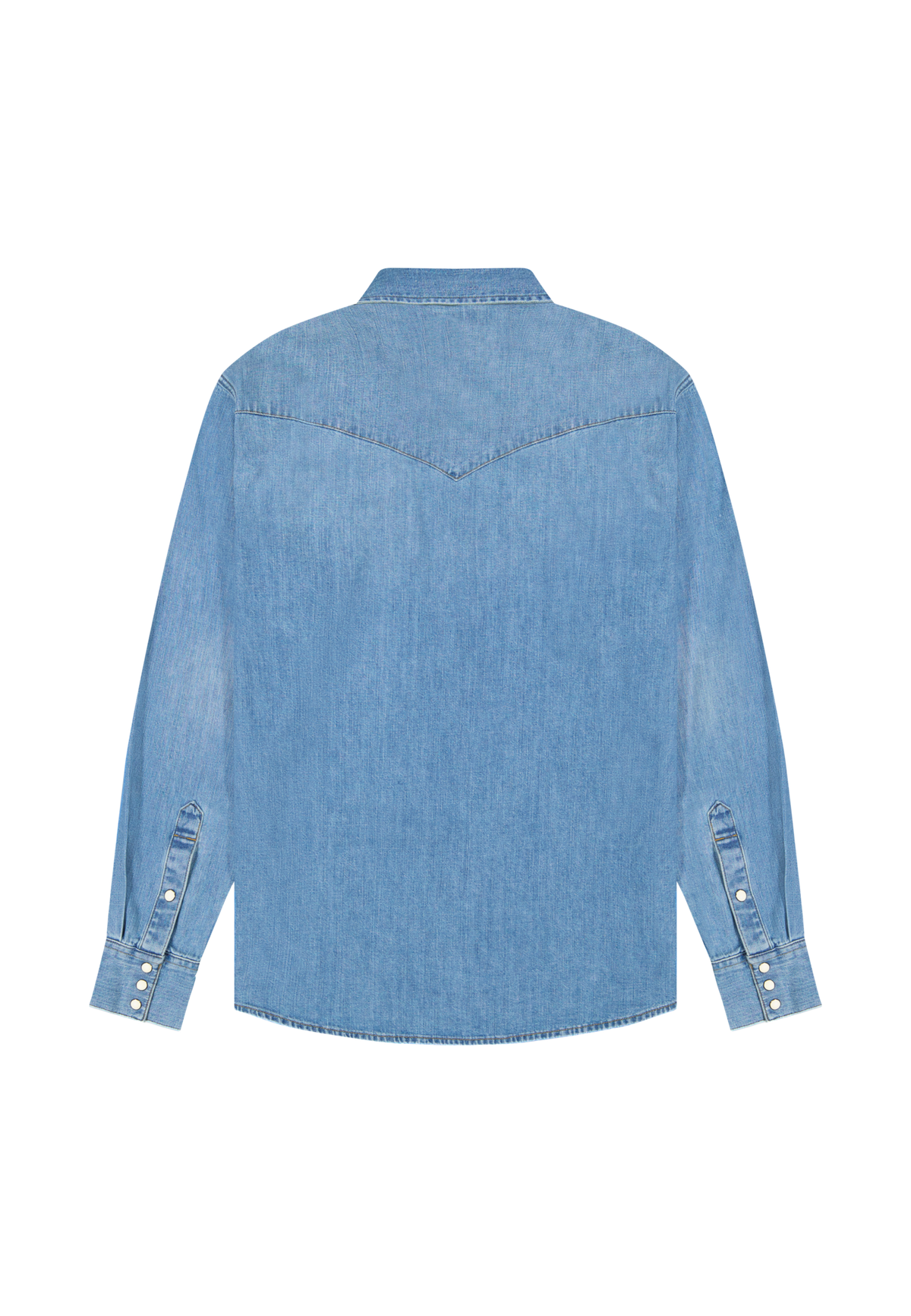 Western Shirt in Mid Light Wash