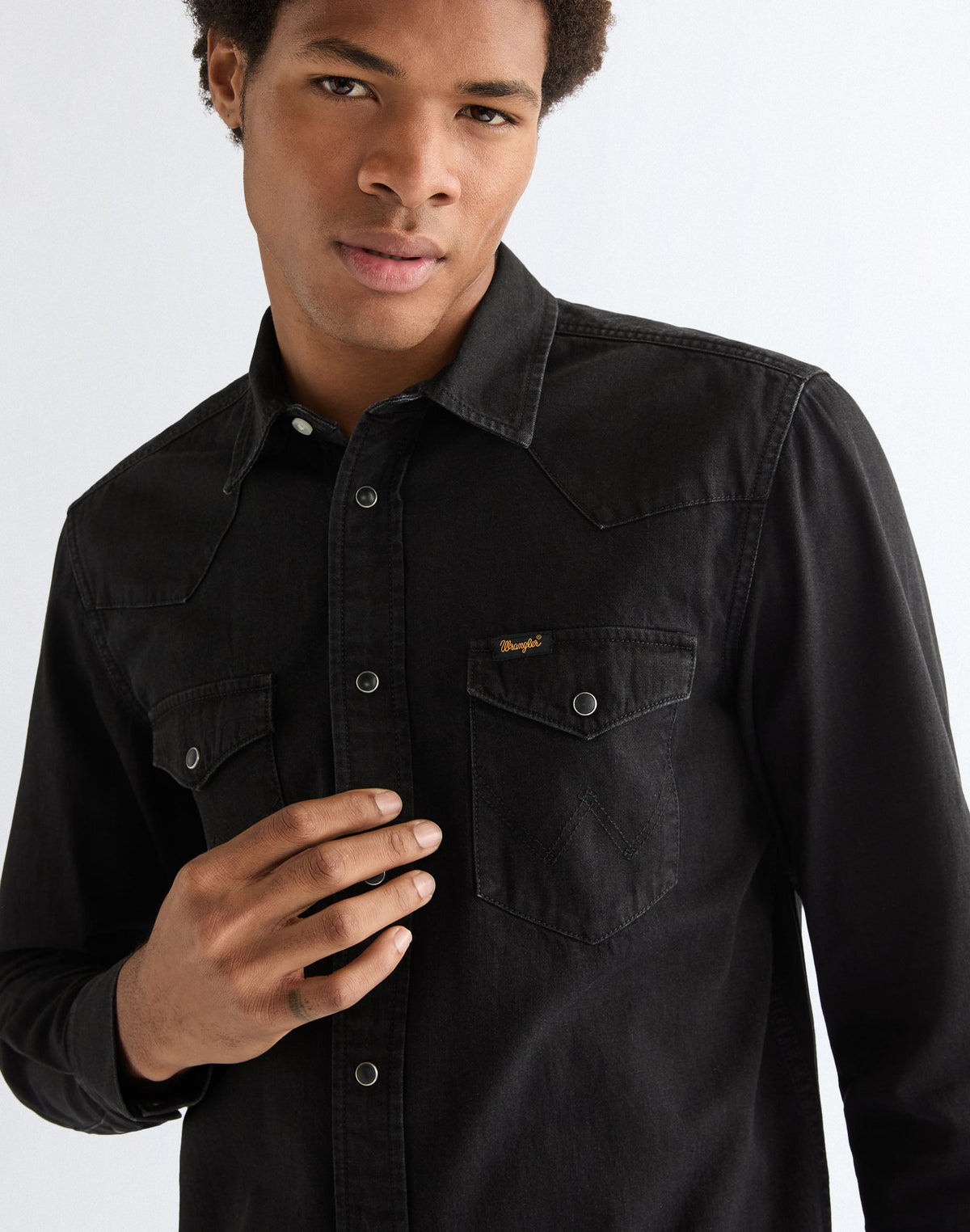 Western Shirt in Rinse Black
