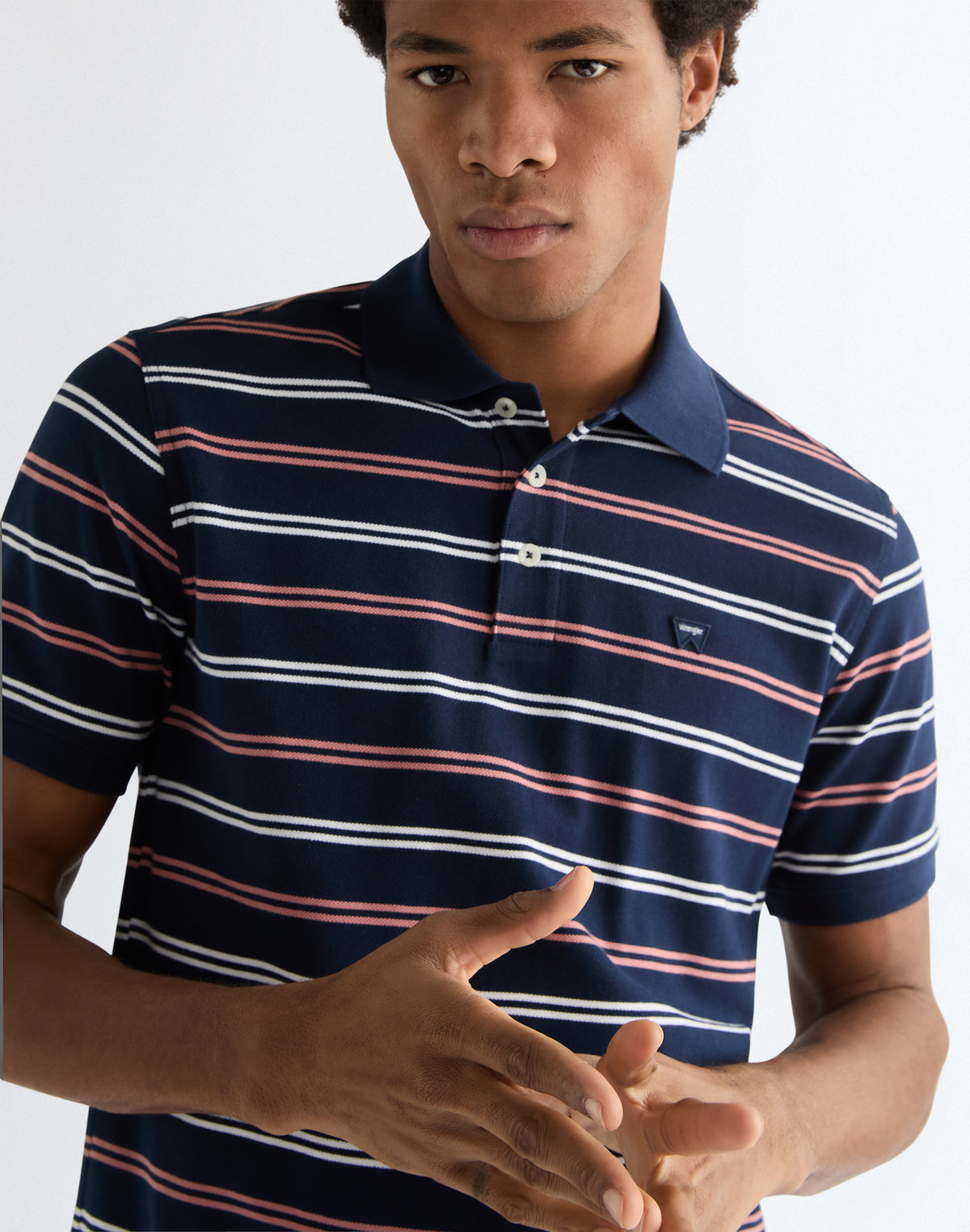 Stripe Polo Shirt in Navy