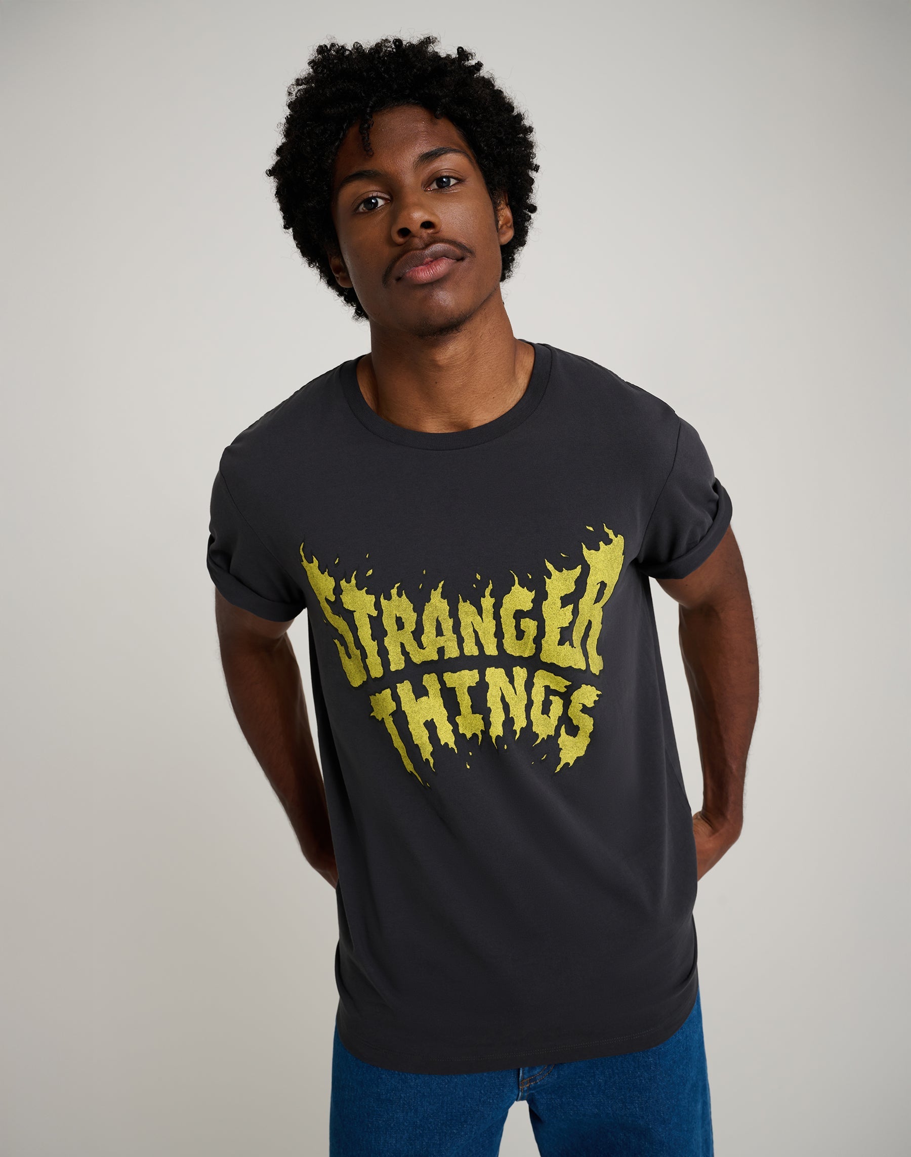 Stranger Things Tee in Washed Black