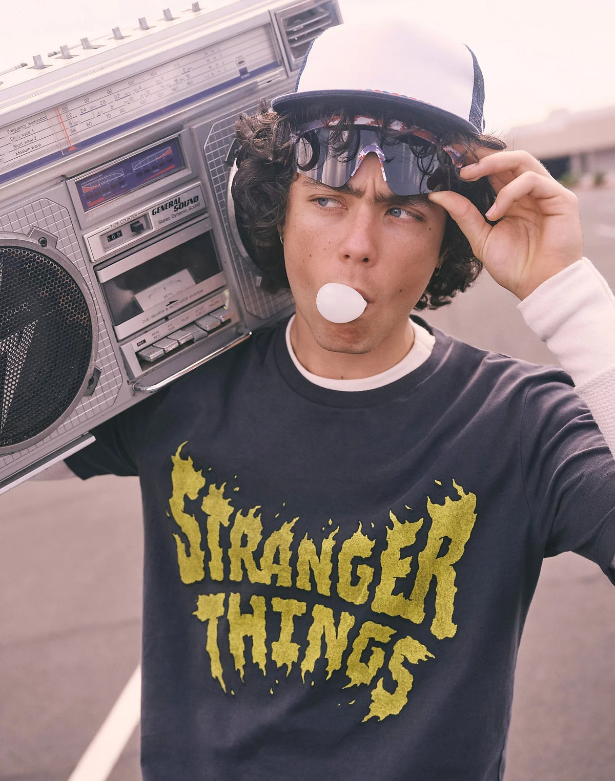 Stranger Things Tee in Washed Black