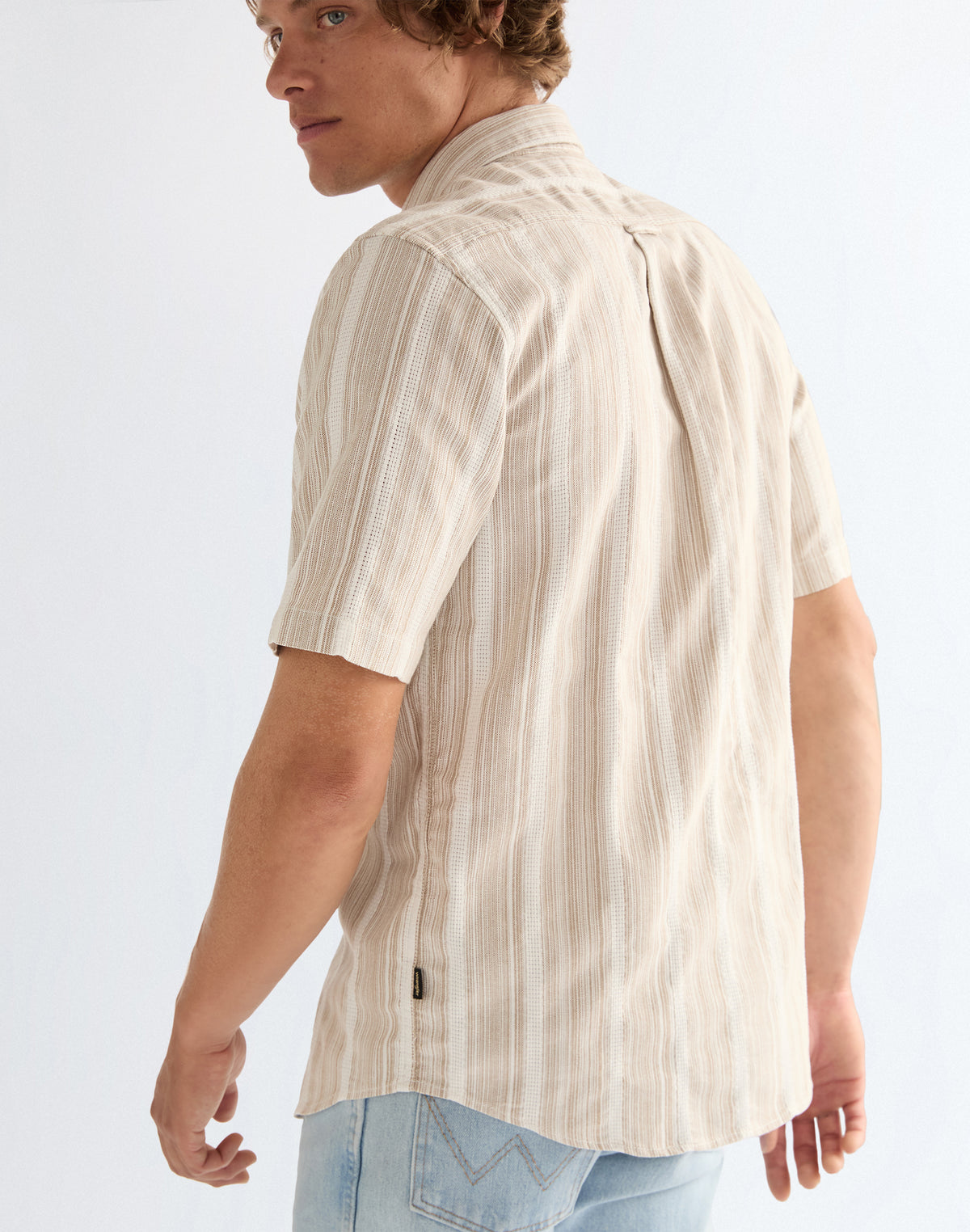 Shortsleeve Shirt in Brown White