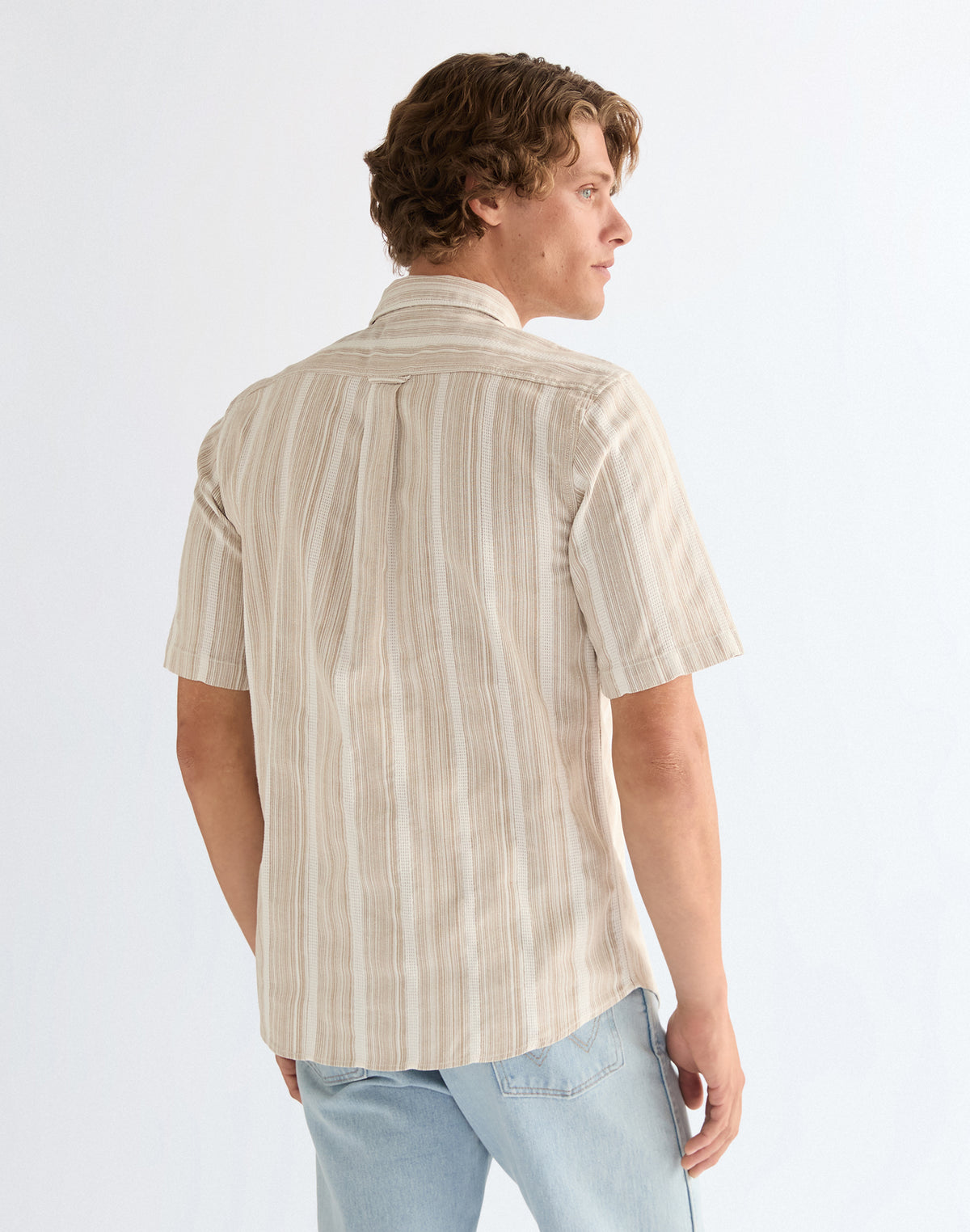 Shortsleeve Shirt in Brown White