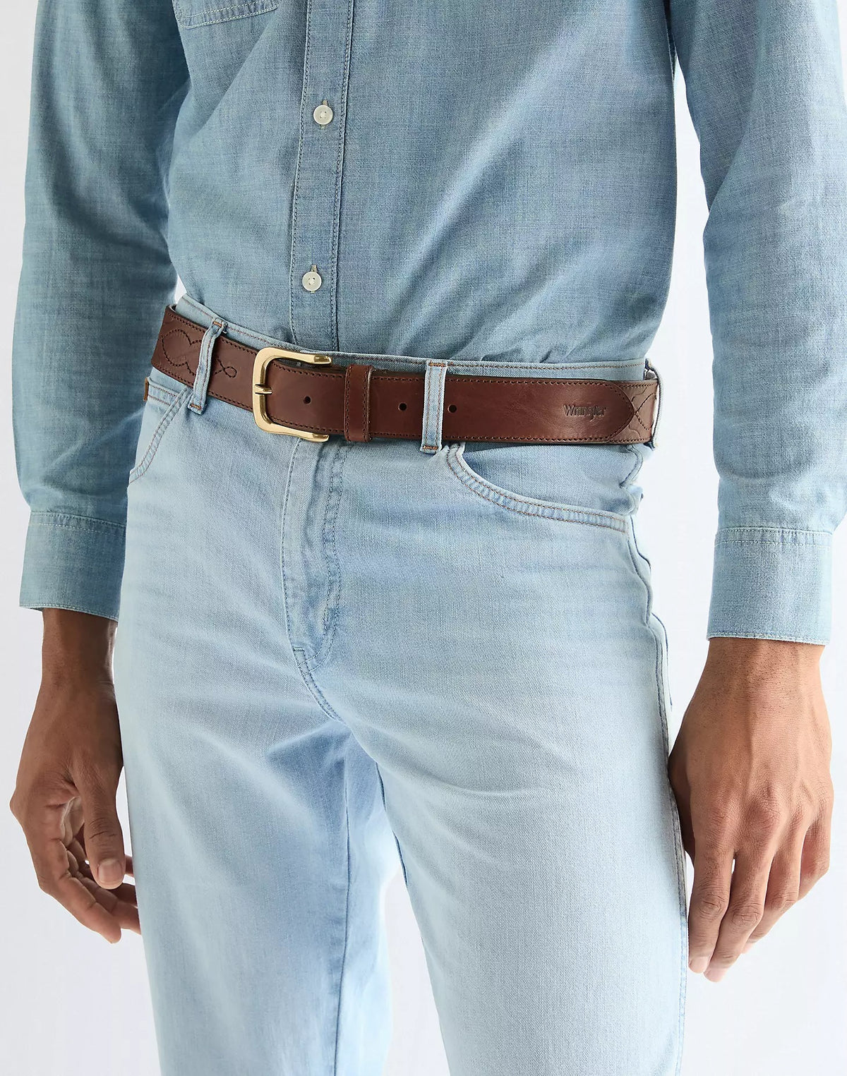 Western Stitch Belt in Dark Brown
