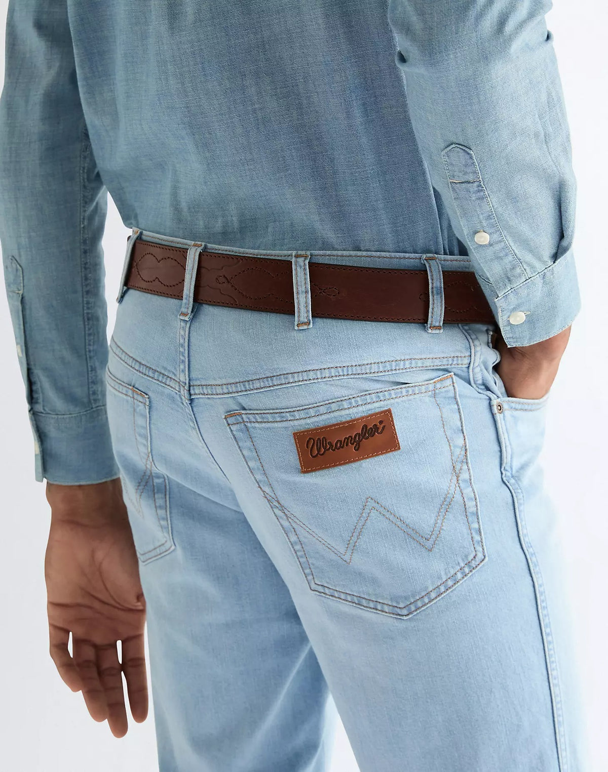 Western Stitch Belt in Dark Brown