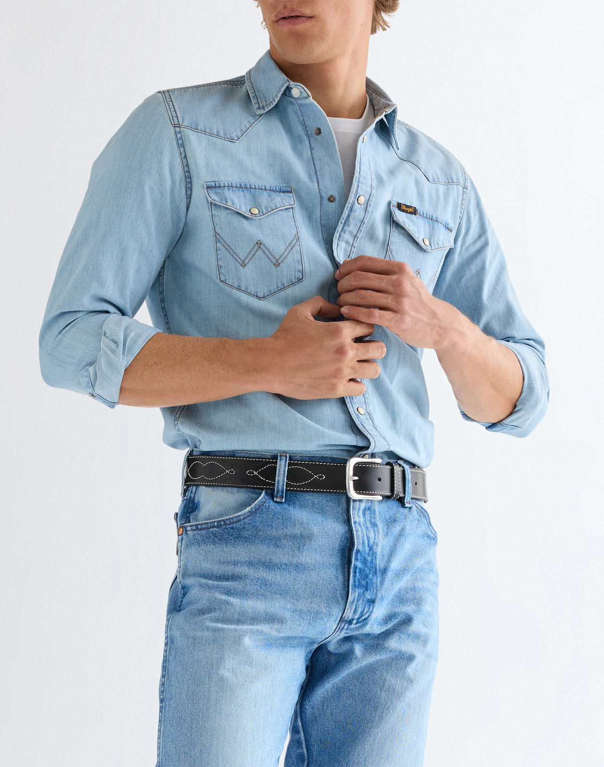 Western Stitch Belt in Black