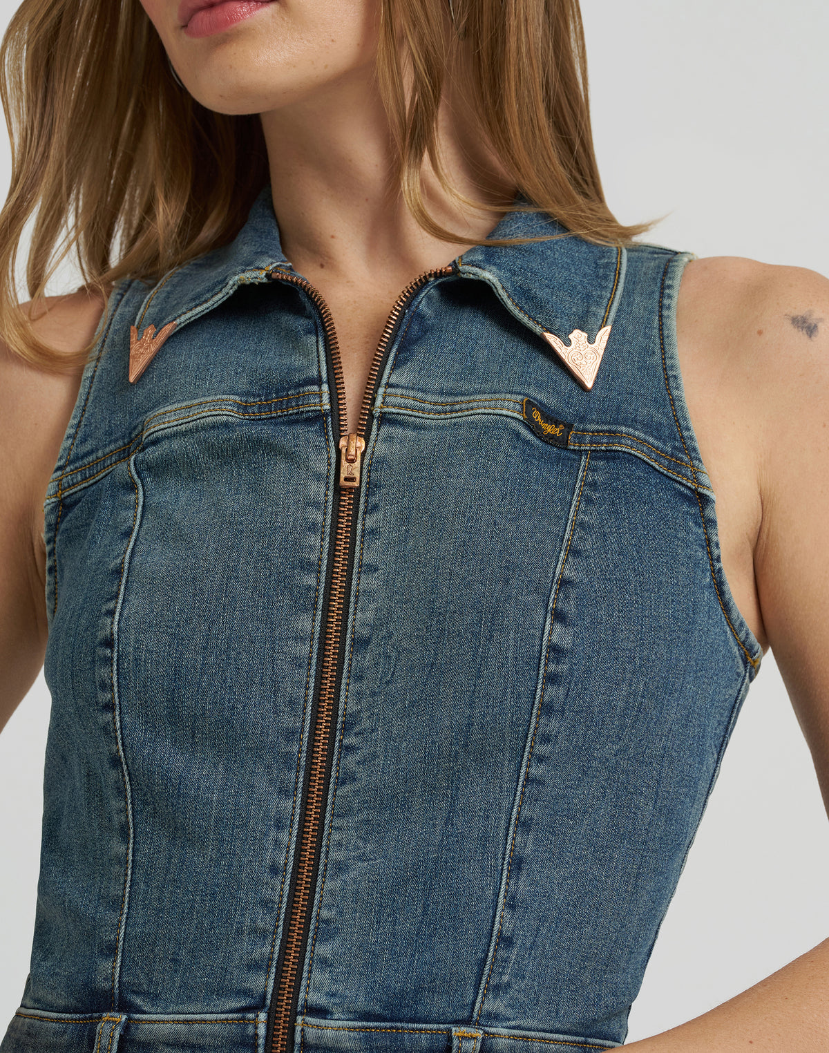 Denim Catsuit in Denim