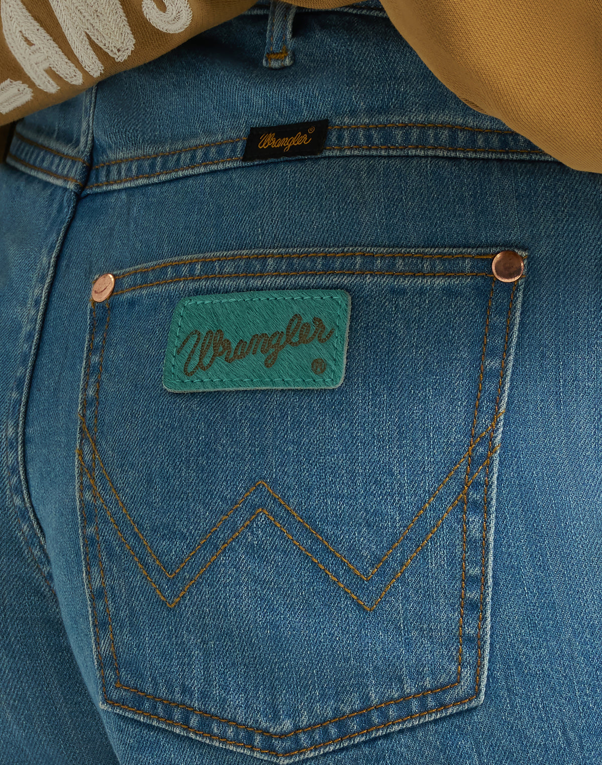 Embroidered Cowboy Short 3 Inch in Denim
