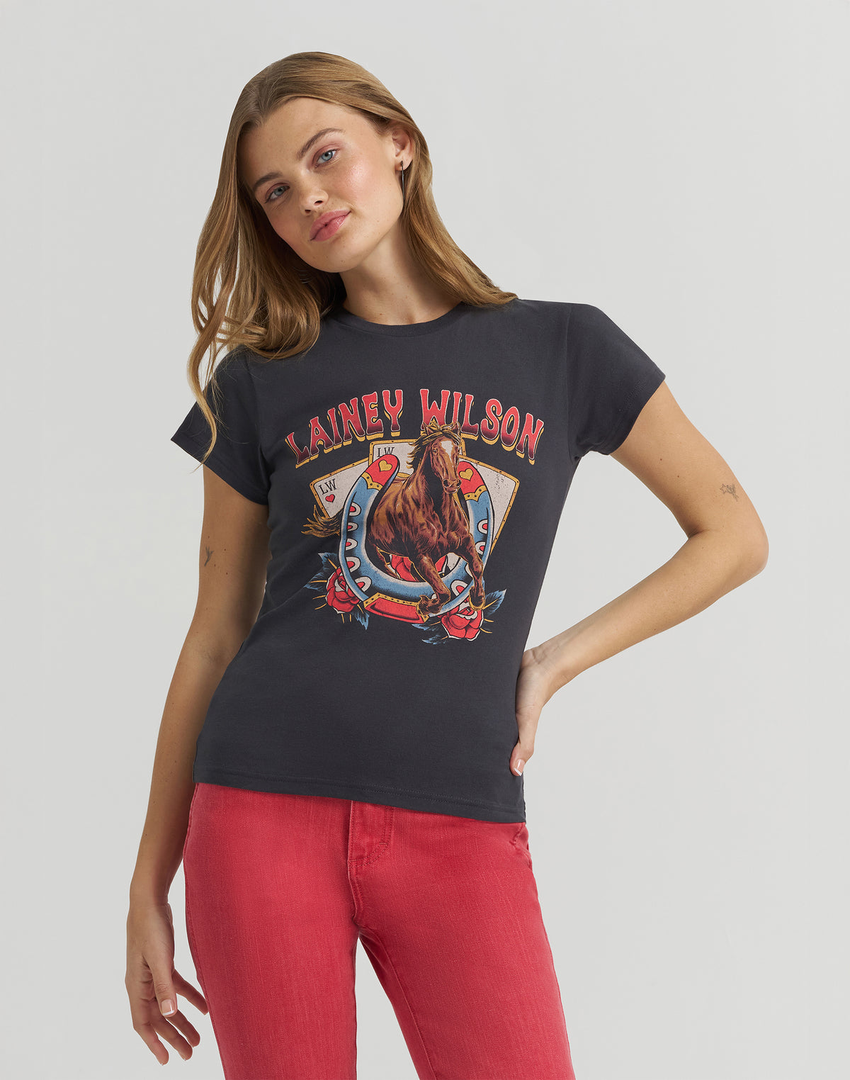 Horse Cards Tee in Black