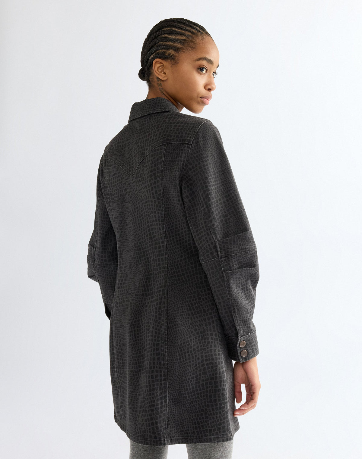 Minikleid Barrel Sleeve in Croc Print