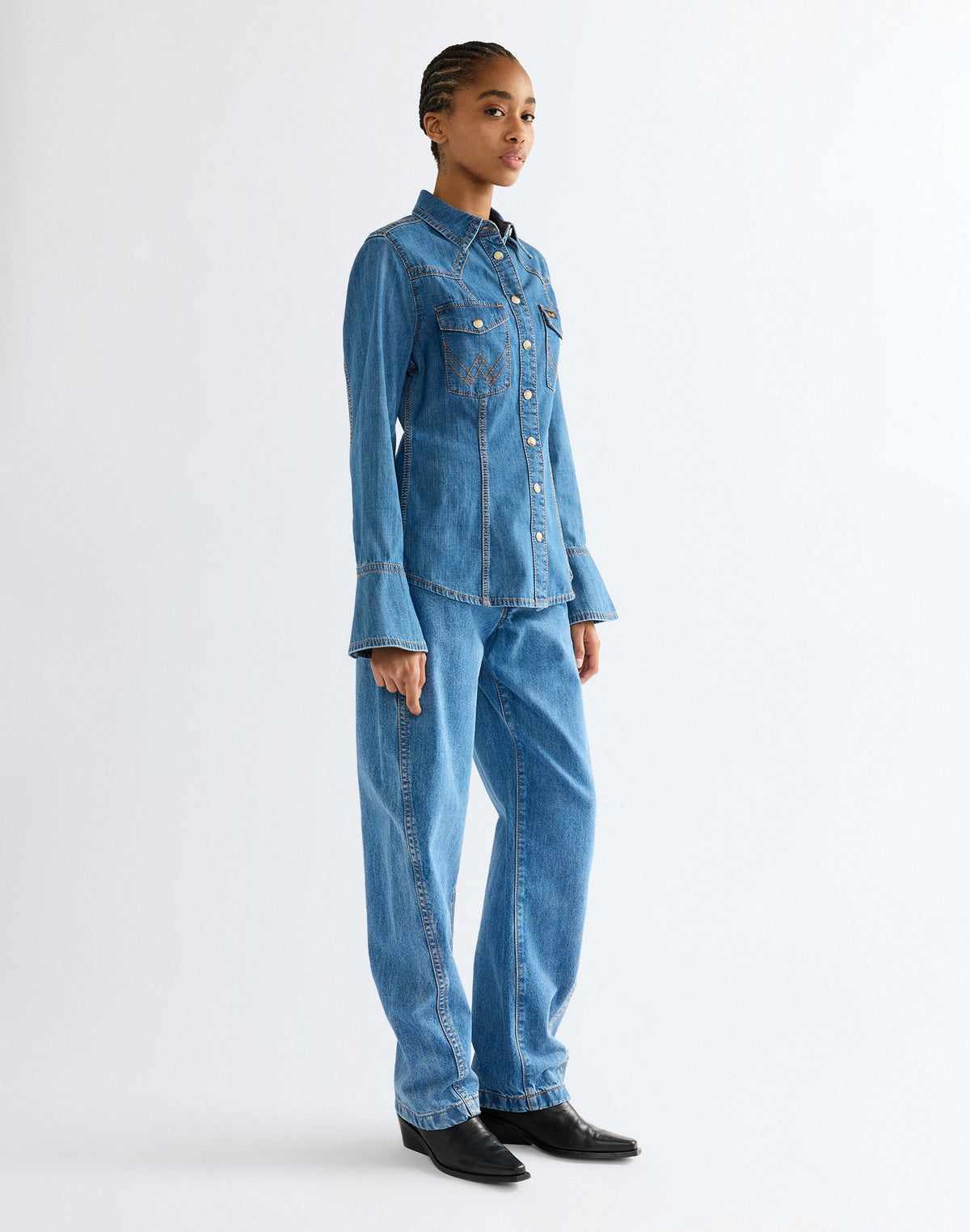 Jeanshemd Super Western in Cowboy Fade