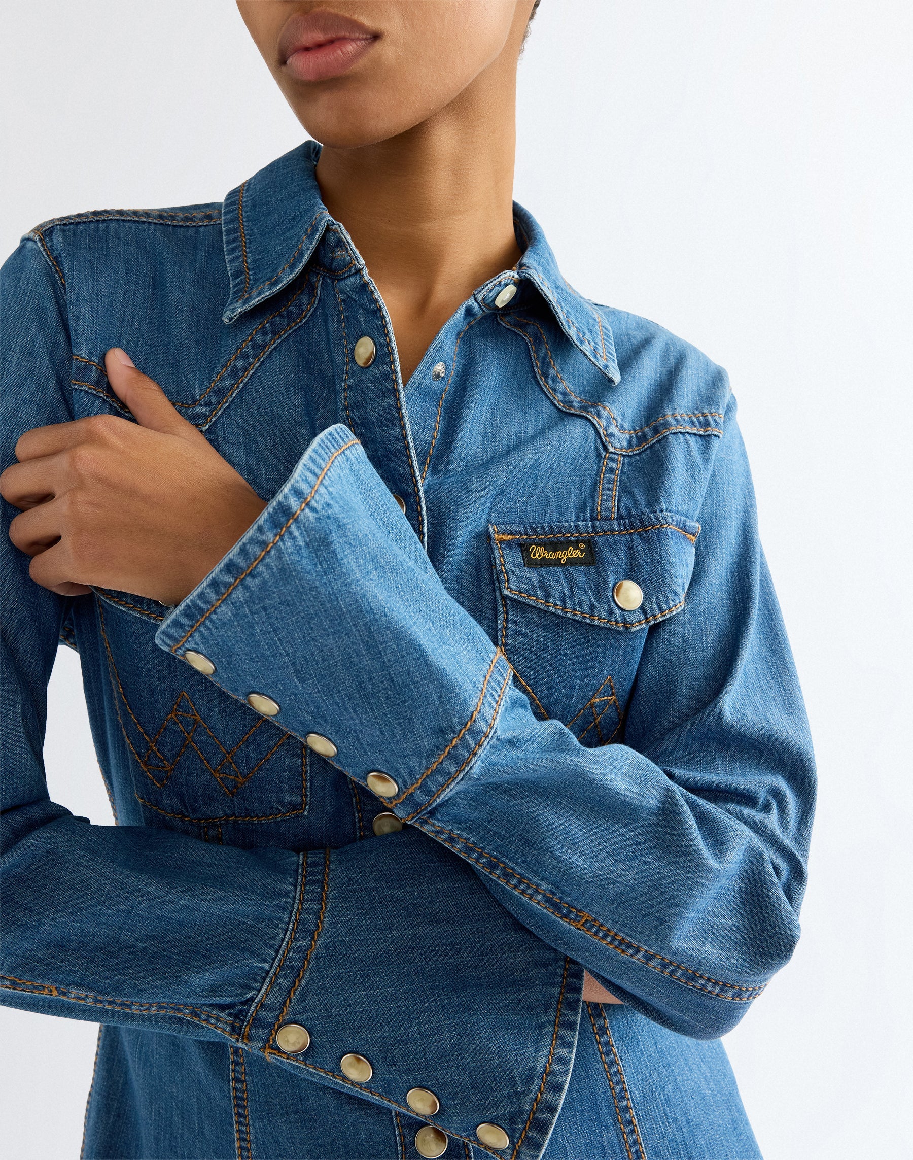 Jeanshemd Super Western in Cowboy Fade