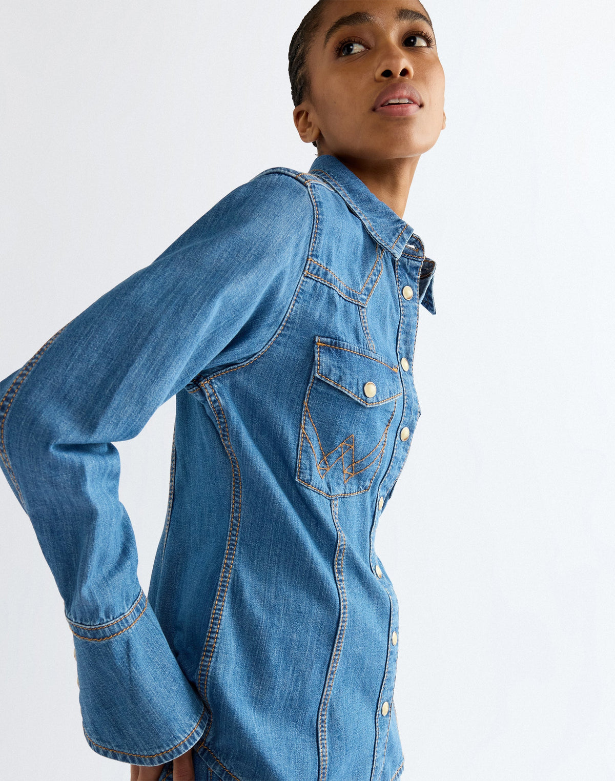 Jeanshemd Super Western in Cowboy Fade