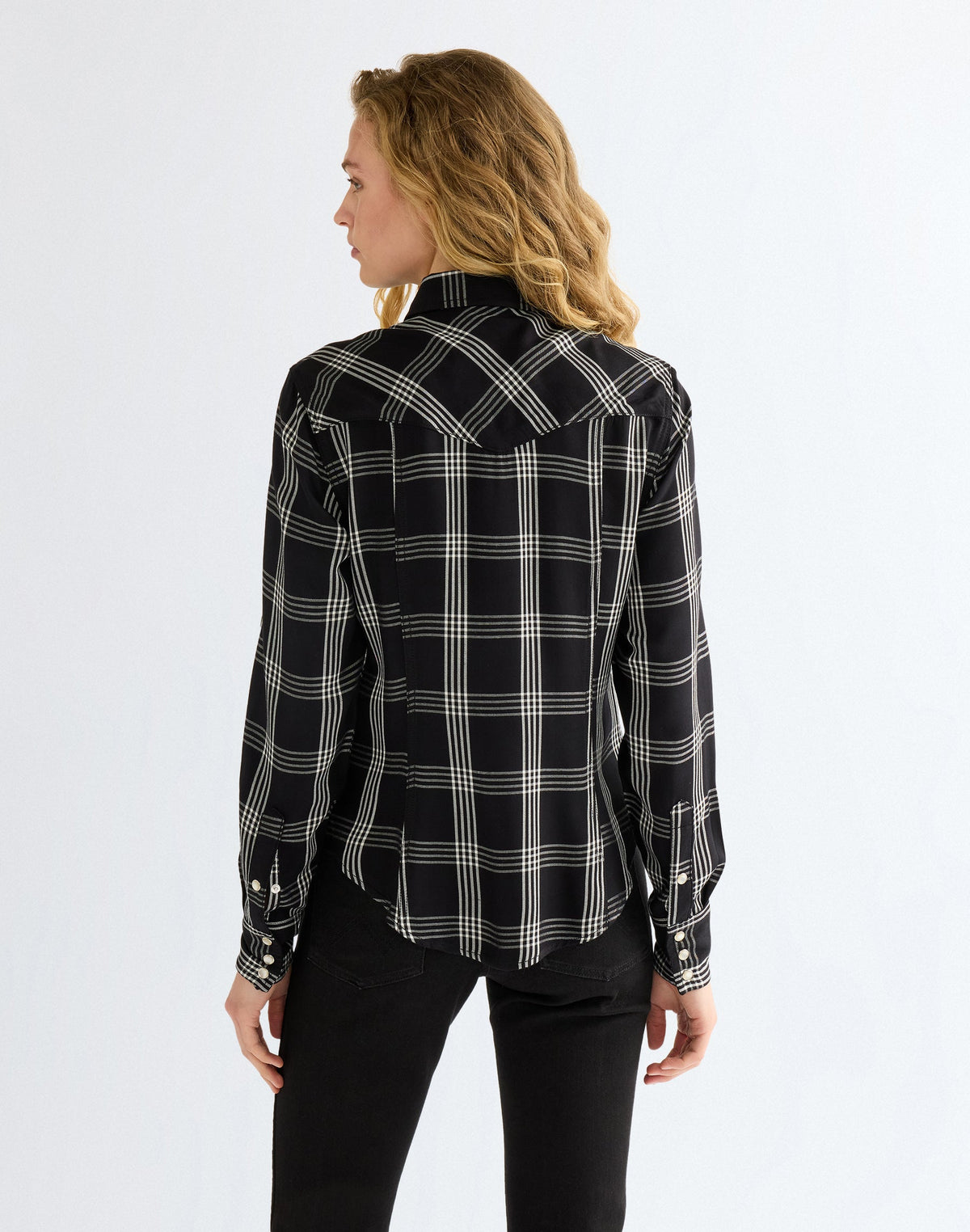 Langarmhemd Western in Black