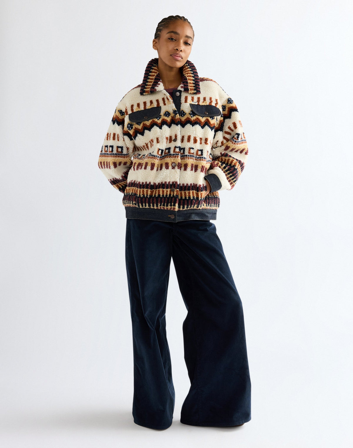 Sherpajacke Sherpa Trucker in Fun Fairisle