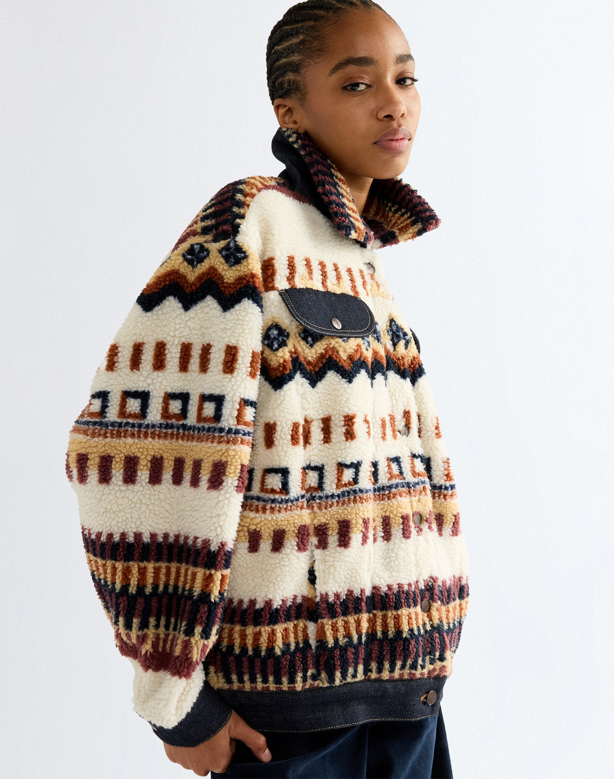 Sherpajacke Sherpa Trucker in Fun Fairisle