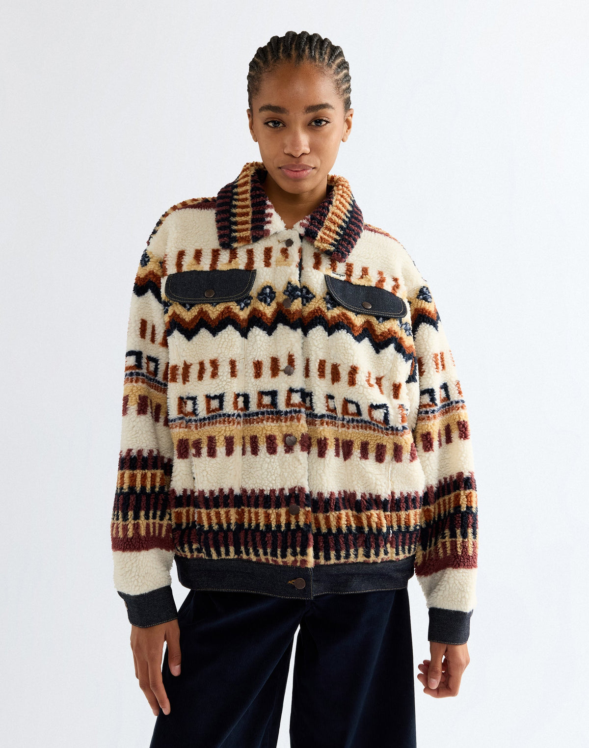 Sherpajacke Sherpa Trucker in Fun Fairisle