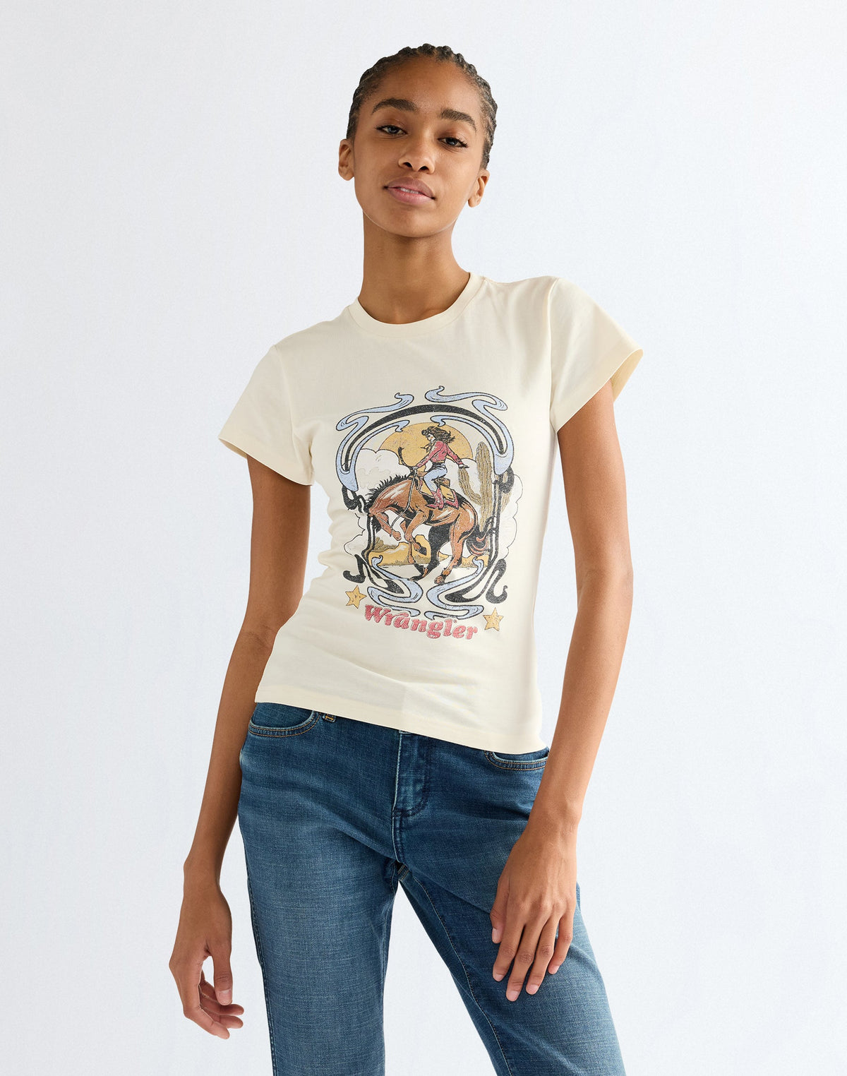 T-Shirt Shrunken Band in Egret