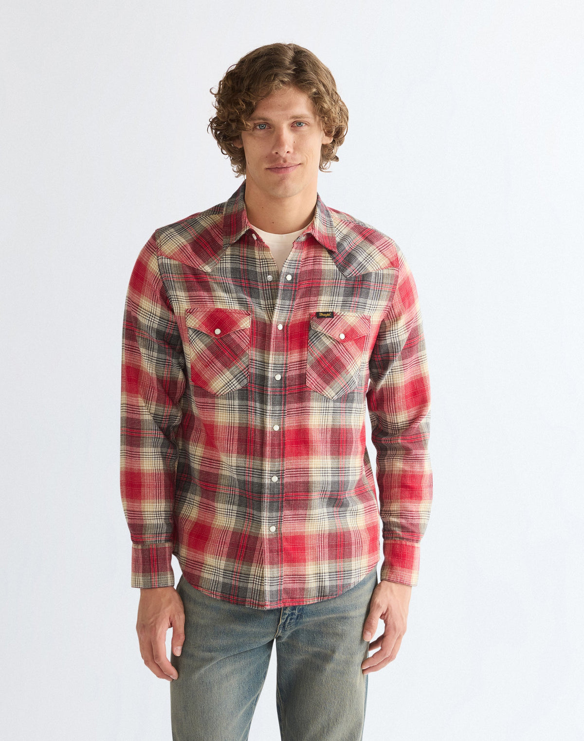 Langarmhemd Western in Chili Pepper