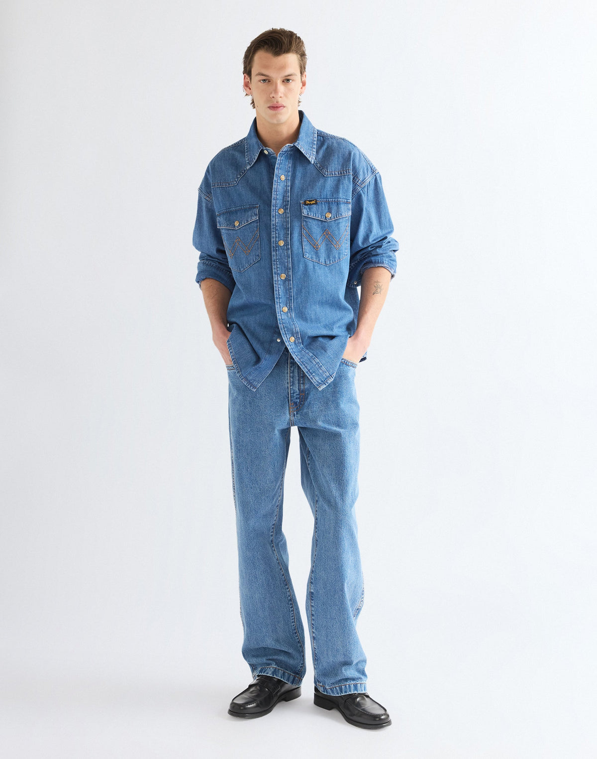 Jeanshemd Super Western in Cowboy Fade
