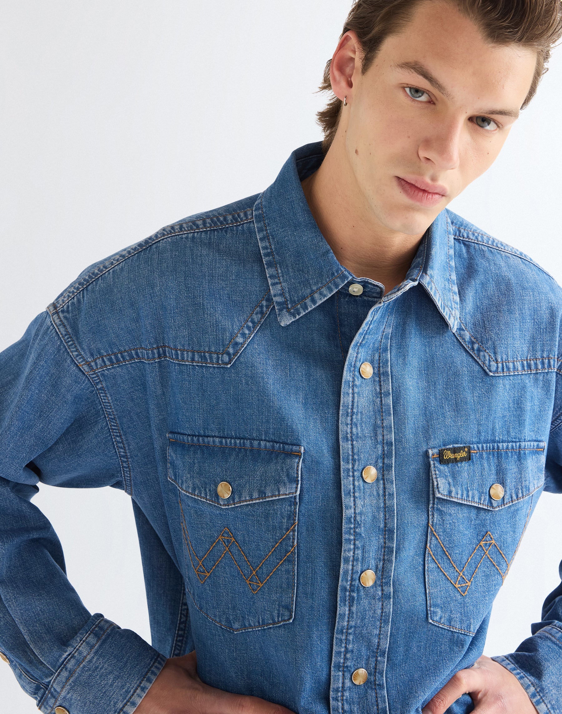 Jeanshemd Super Western in Cowboy Fade