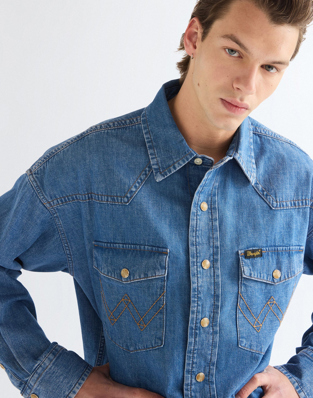 Jeanshemd Super Western in Cowboy Fade